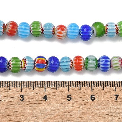 Handmade Millefiori Glass Beads LAMP-D006-01-1
