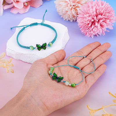Adjustable Nylon Braided Bead Bracelets BJEW-TA00488-1