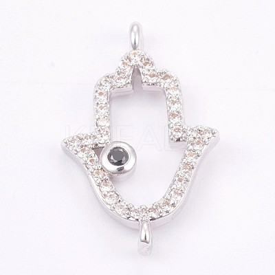 Brass Micro Pave Cubic Zirconia Links ZIRC-E149-12P-1