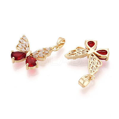Brass Micro Pave Cubic Zirconia Pendants KK-CJC0015-19G-07-1