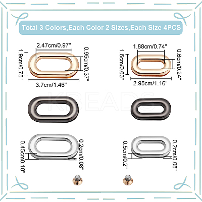 24Pcs 6 Style Zinc Alloy Screw-in Grommet Eyelet Findings FIND-WR0009-84-1