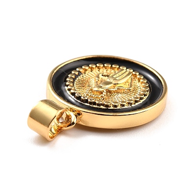 Brass Enamel Pendants KK-P209-03G-RS-1