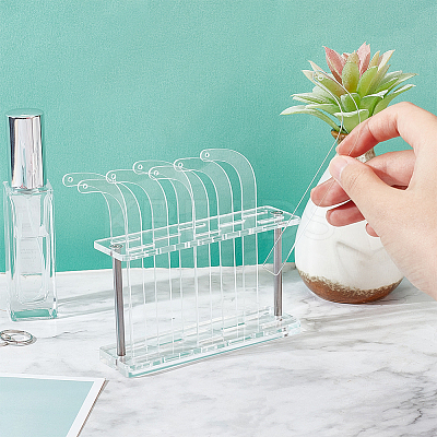 Transparent Acrylic Earring Try-On Stick Organizer Stands EDIS-WH0030-35-1