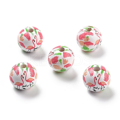 Spray Painted European Schima Wood Beads WOOD-M004-08-1