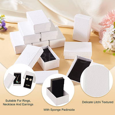 Litchi Textured Paper Jewelry Ring Earrings Storage Boxes CON-TAC0001-22B-1