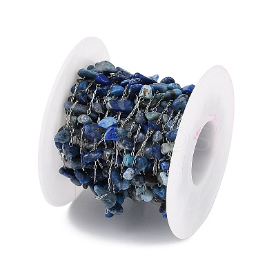 Handmade Natural Lapis Lazuli Chip Beads Chain CHS-H028-06A-02-1