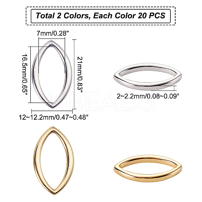 40Pcs 2 Colors 304 Stainless Steel Linking Rings STAS-UN0022-12-1