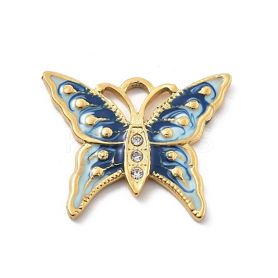 304 Stainless Steel Rhinestone Pendants STAS-D300-01G-11-1