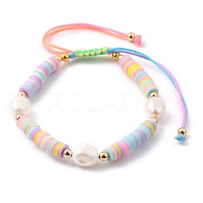 Adjustable Nylon Cord Braided Bead Bracelets BJEW-JB05490-03-1