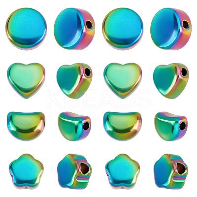 Rack Plating Rainbow Color 304 Stainless Steel Beads STAS-DC0007-51-1