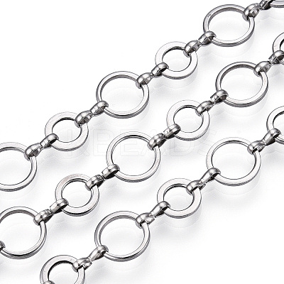 Tarnish Resistant 661 Stainless Steel Mother-son Chains X-CHS-T005-03P-1