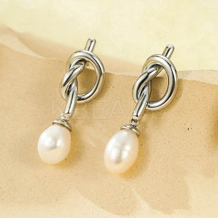 304 Stainless Steel knot Stud Earrings EJEW-C133-02P-1