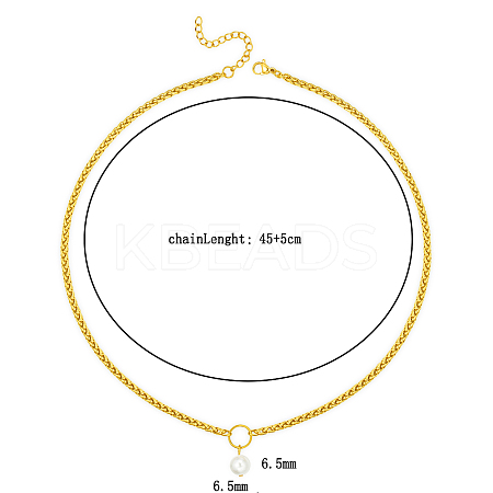 Fashionable 6mm Pearl Pendant Necklace for Women HA1749-1