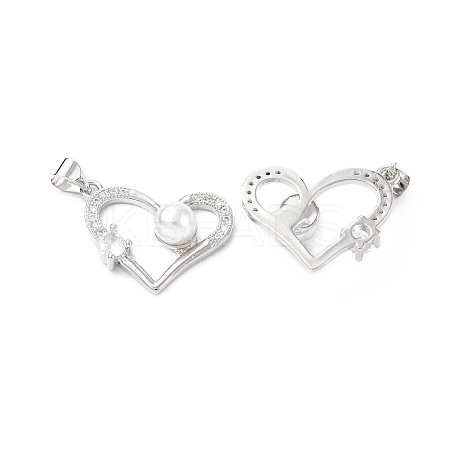 Eco-friendly Rack Plating Brass Micro Pave Cubic Zirconia Pendants KK-F845-43P-1