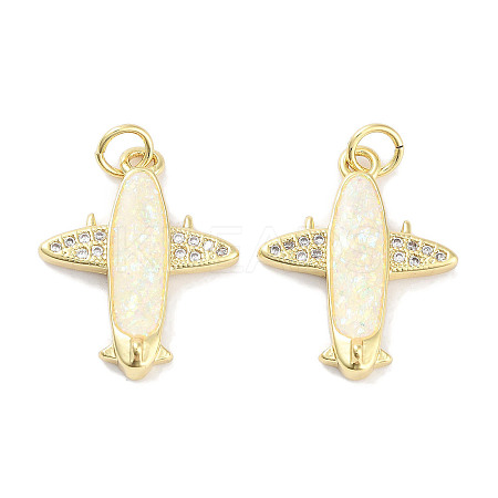 Brass Micro Pave Clear Cubic Zirconia Pendants KK-L213-036G-1