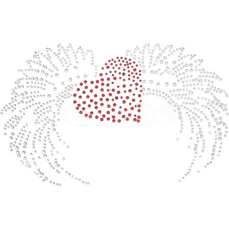Heart with Wing Glitter Hotfix Rhinestone DIY-WH0301-41-1