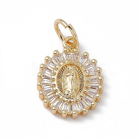 Rack Plating Brass Micro Pave Cubic Zirconia Pendants X-KK-G451-12G-1
