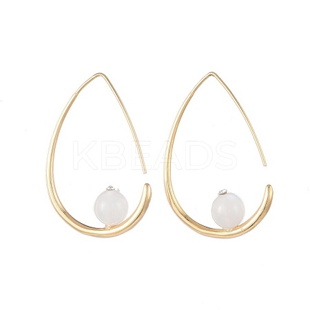 Natural White Moonstone Dangle Earrings EJEW-JE03593-02-1