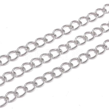 3.28 Feet 304 Stainless Steel Twisted Chains X-CHS-A003K-0.6mm-1
