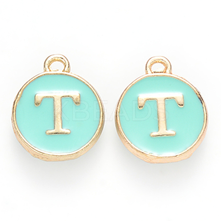 Golden Plated Alloy Enamel Charms ENAM-S118-05T-1