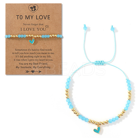Heart Brass Enamel Charm Bracelets CK5066-14-1
