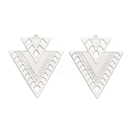 304 Stainless Steel Etched Metal Embellishments Pendants STAS-A113-02P-1