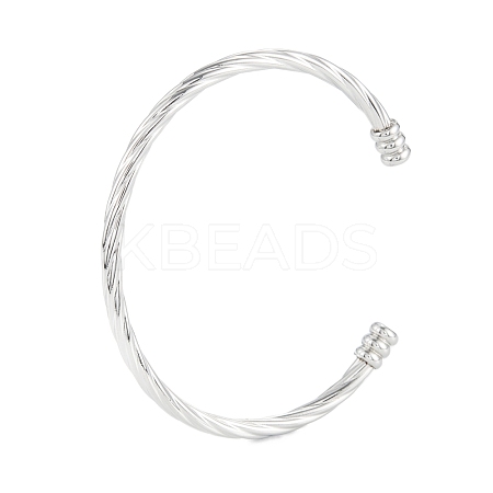 Non-Tarnish 304 Stainless Steel Cuff Bangles BJEW-K222-01P-1