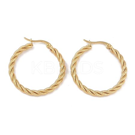 PVD Vacuum Plating 201 Stainless Steel Twist Hoop Earrings EJEW-I309-57B-G-1