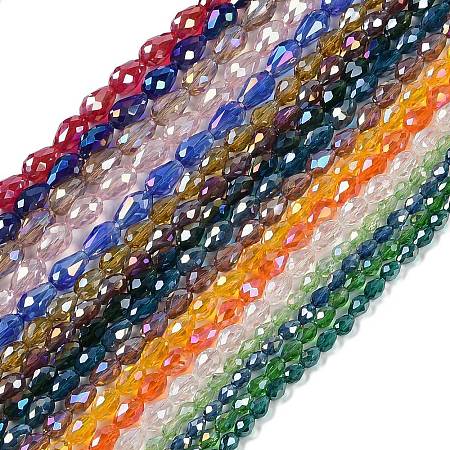 Transparent Electroplate Glass Beads Strands EGLA-N013-T10mm-B-M-1