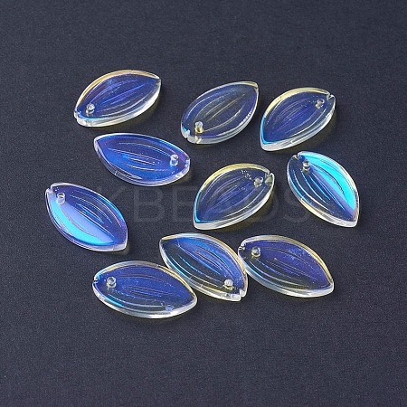 Electroplate Glass Pendants EGLA-L014-10-1