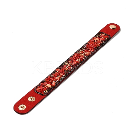 Faux Suede Snap Cord Bracelet BJEW-F428-13-1