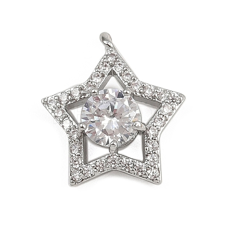 Brass Micro Pave Cubic Zirconia Pendants KK-S339-03P-1