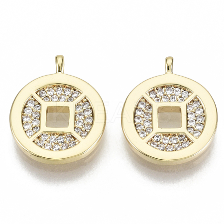 Brass Micro Pave Cubic Zirconia Charms KK-N232-69-NF-1