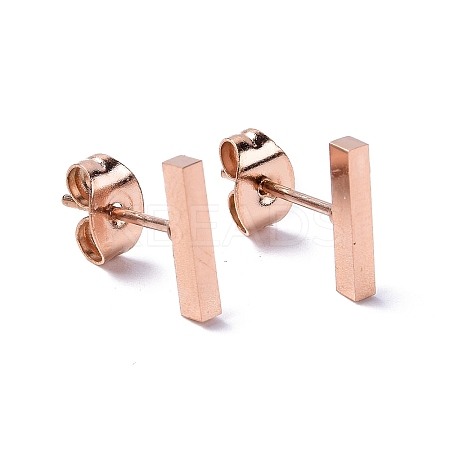 Ion Plating(IP) 304 Stainless Steel Cuboid Stud Earrings for Women EJEW-K243-01R-1