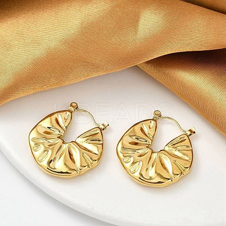 304 Stainless Steel Wrinkle Hoop Earrings For Women LS-EJEW-B113-01G-01-1