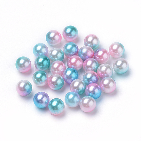 Rainbow Acrylic Imitation Pearl Beads OACR-R065-10mm-A05-1