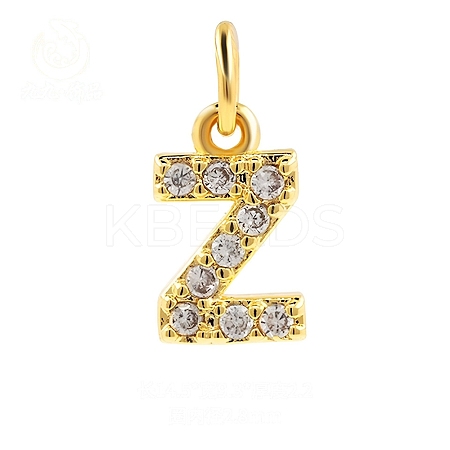 Brass Cubic Zirconia Pendants with Jump Rings FIND-PW0024-09Z-1
