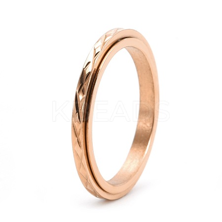 304 Stainless Steel Rotatable Finger Ring for Women Men PW-WG3B7F0-08-1