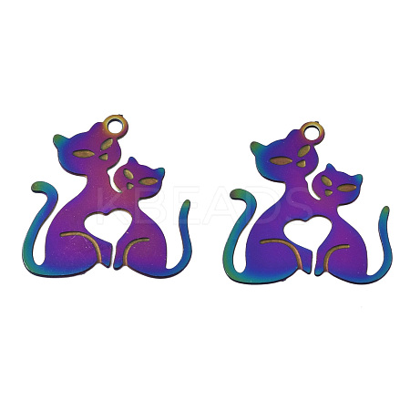 Ion Plating(IP) 304 Stainless Steel Filigree Pendants X-STAS-S118-006-1