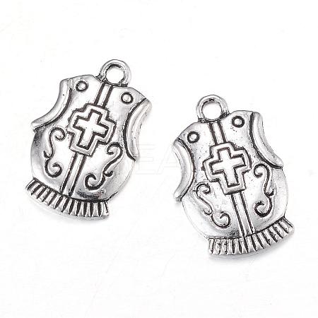 Tibetan Style Alloy Pendants TIBEP-Q062-02AS-RS-1