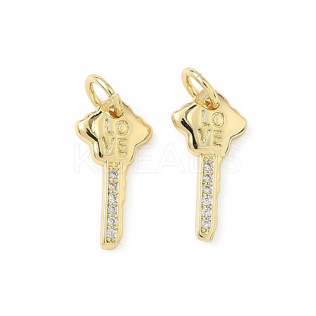 Brass Micro Pave Cubic Zirconia Pendants KK-L239-013G-1
