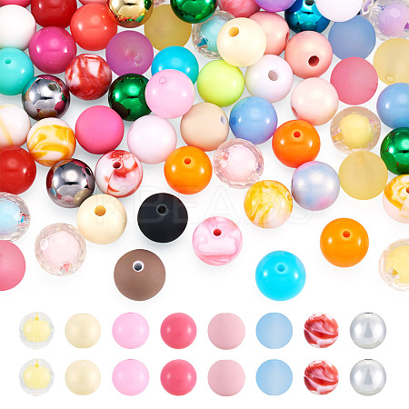 80Pcs 8 Styles Mixed Styles Acrylic Beads OACR-TA0005-11-1