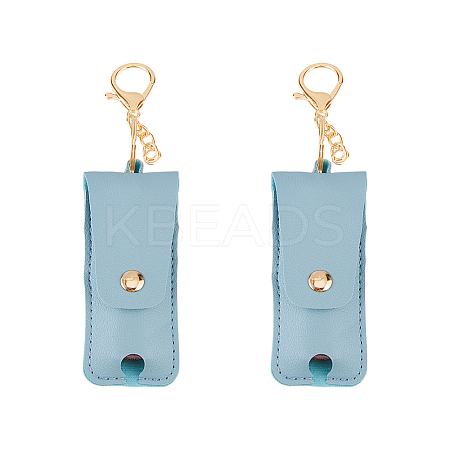 PU Leather Lipstick Holder Keychains AJEW-WH0270-203B-1