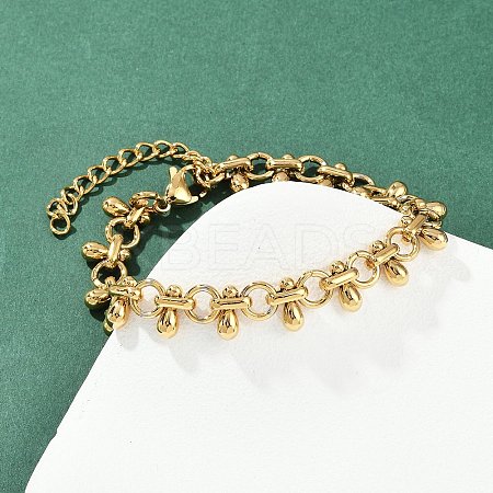 304 Stainless Steel Link Chain Bracelets for Women BJEW-Z143-01G-1