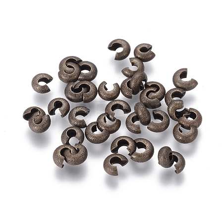 Brass Crimp Beads Covers KK-G016-AB-1