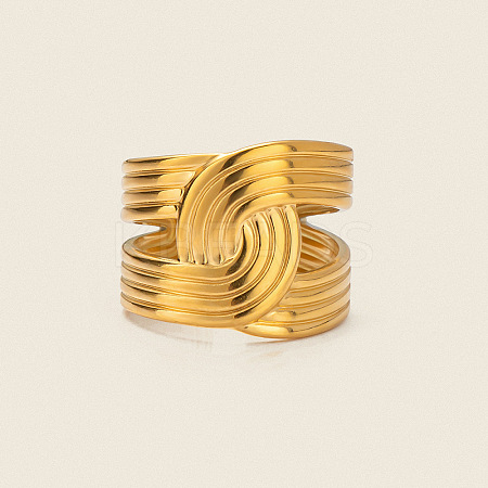 Adjustable 304 Stainless Steel Open Cuff Rings for Women NR2128-1