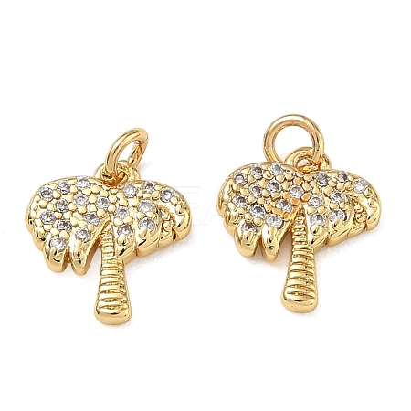 Brass Micro Pave Clear Cubic Zirconia Charms CU-CBAF0F8-15G-1