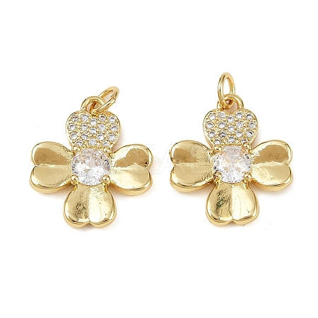 Brass Micro Pave Cubic Zirconia Pendants KK-S526-55G-1