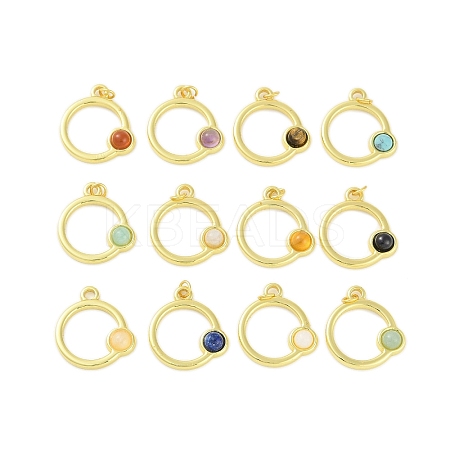 Natural & Synthetic Mixed Gemstone Pendants STAS-P366-01G-1