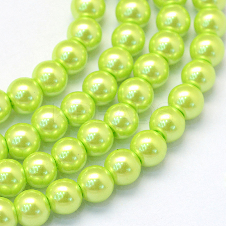 Baking Paint Pearlized Glass Pearl Round Bead Strands HY-Q003-6mm-66-1